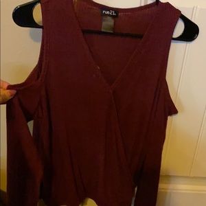 Cold shoulder sweater